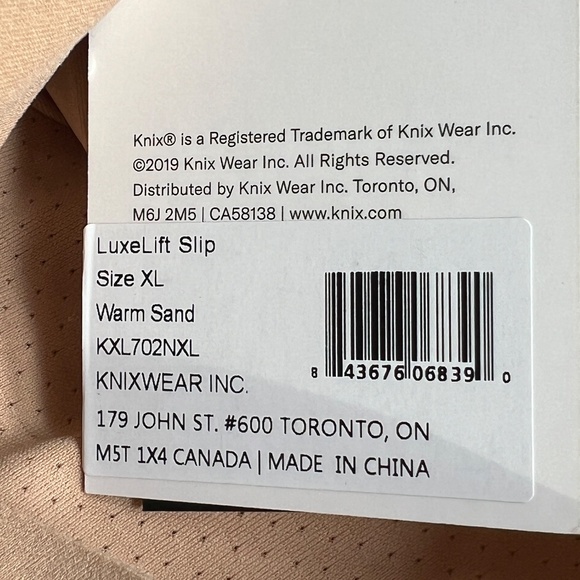 Knix LuxeLift Shapewear Slip Size XL Adjustable Strap Wireless Tan Removable Pad - Picture 5 of 6